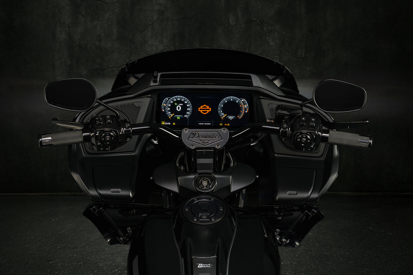 Big Daddy 1 1/2 Pullback Riser & Low Bend Moto Bar Combination for 2023 CVO & 2024-2026 Road Glide Models (Gloss Black)