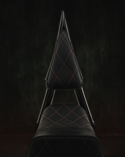 Bronze Stitch, Triple Diamond™, 2-Up Saddle & Diablo Sissy Bar with 100% Matching Triple Diamond™ Back Rest Pad! Fits 2020-2025 Low Rider S & ST