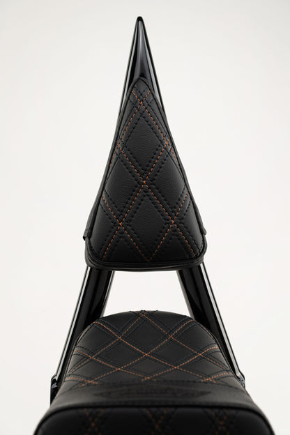 Bronze Stitch, Triple Diamond™, 2-Up Saddle & Diablo Sissy Bar with 100% Matching Triple Diamond™ Back Rest Pad! Fits 2020-2025 Low Rider S & ST