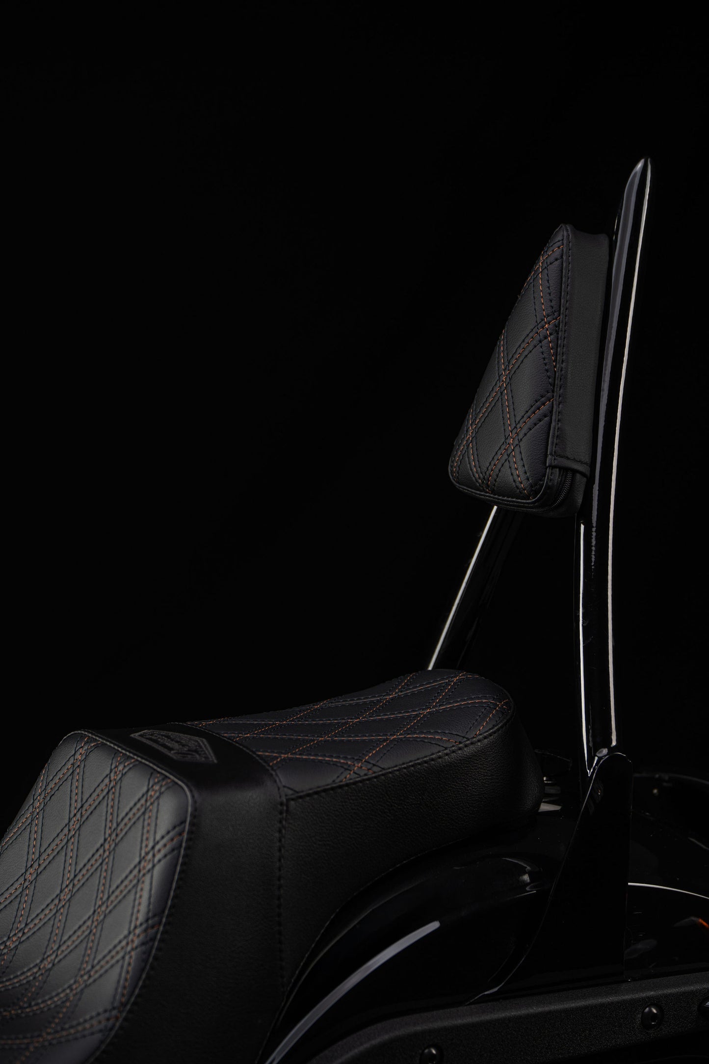 Bronze Stitch, Triple Diamond™, 2-Up Saddle & Diablo Sissy Bar with 100% Matching Triple Diamond™ Back Rest Pad! Fits 2020-2025 Low Rider S & ST