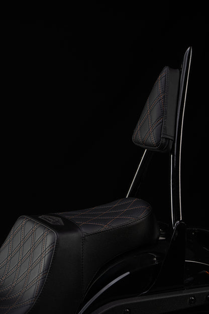 Bronze Stitch, Triple Diamond™, 2-Up Saddle & Diablo Sissy Bar with 100% Matching Triple Diamond™ Back Rest Pad! Fits 2020-2025 Low Rider S & ST