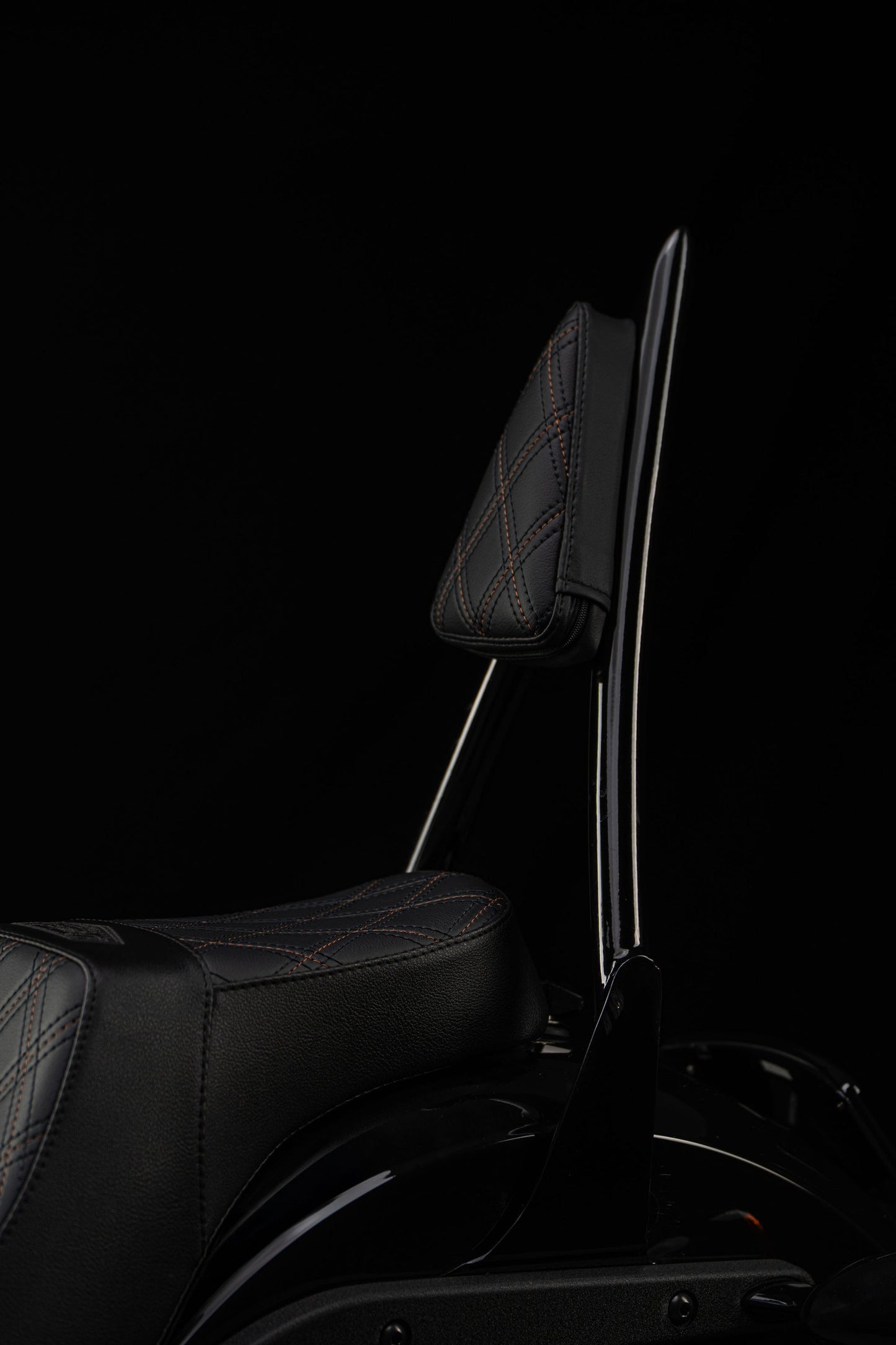 Bronze Stitch, Triple Diamond™, 2-Up Saddle & Diablo Sissy Bar with 100% Matching Triple Diamond™ Back Rest Pad! Fits 2020-2025 Low Rider S & ST