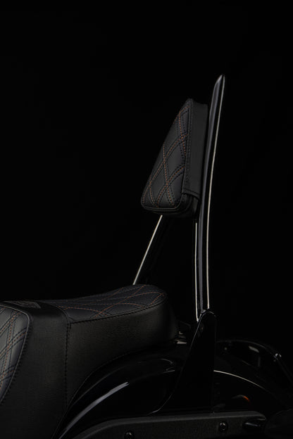 Bronze Stitch, Triple Diamond™, 2-Up Saddle & Diablo Sissy Bar with 100% Matching Triple Diamond™ Back Rest Pad! Fits 2020-2025 Low Rider S & ST