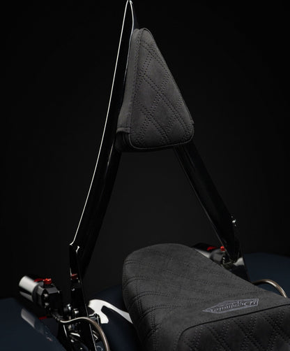Signature Suede Double Diamond Saddle with Matching Sissy Bar Combo for the 2024-2026 Road Glide