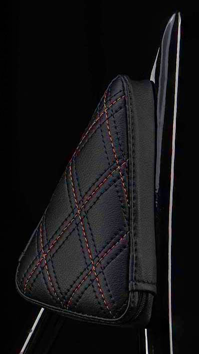 Our Diablo Sissy Bar with Triple Diamond Backrest Pad! (For Touring Models)