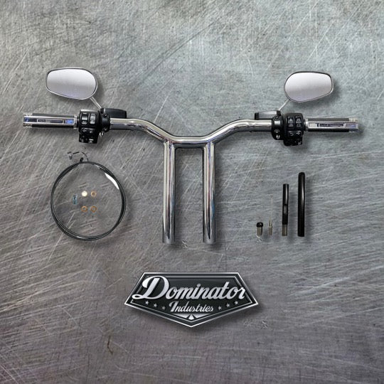 Complete All in One 12 Big Daddy MX T Bar Kit for 2015-2023 Road Glide in Classic Chrome | Dominator Industries