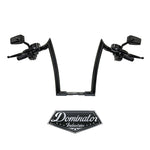 PREWIRED BIG DADDY 1 ½" MEATHOOK APES FOR  Dyna and Softail (Gloss Black) with Heated Grips