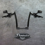 PREWIRED BIG DADDY 1 ½" MEATHOOK APES FOR  Dyna and Softail (Gloss Black) with Heated Grips