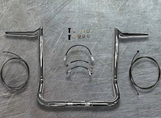 Street Glide Complete All In One Meathook Ape Hanger Kit. (10" Classic Chrome)