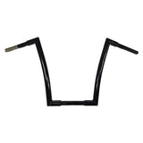 Miter Cut Ape Hanger Bars, 1 1/4 Inch Diameter, 12 Inch Rise, Gloss Black