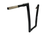 Miter Cut Ape Hanger Bars, 1 1/4 Inch Diameter, 13 Inch Rise, Gloss Black