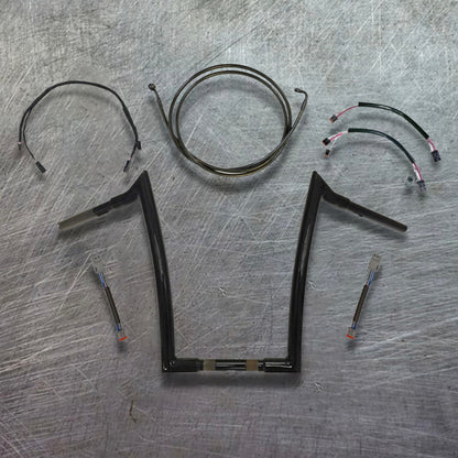 2020-2024 Low Rider S Complete All In One Meathook Ape Bar Kit. Gloss Black