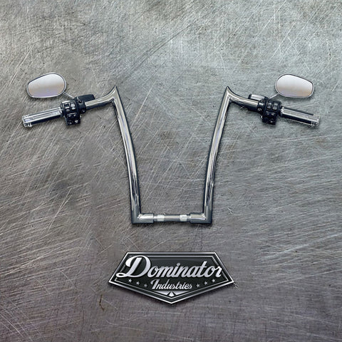Dominator Industries 1 1/4 Pre-Wired 14 Black Meat Hook Bar Ape Hangers Compatible with Harley-Davidson Bagger Electra - Handlebars 2014-2023