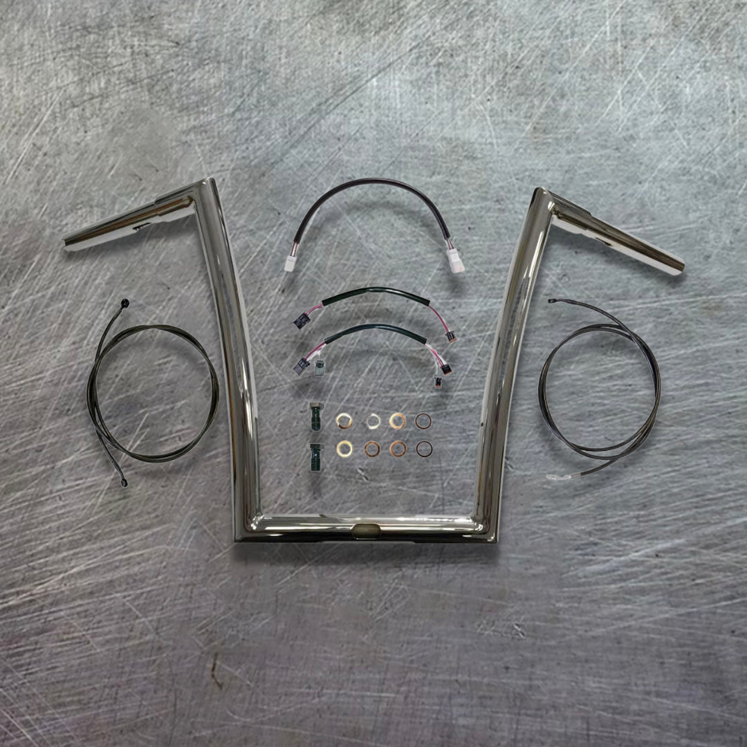 Road King Standard 14" Miter Ape Complete All In One Kit. (Chrome)